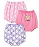 Doodle Poodle 100% Cotton Single Jersey Knit Floral & Polka Dot Printed Bloomers Pack of 3 - Light Pink, Pink & Lavender