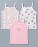 Babyhug 100% Cotton Single Jersey Knit Floral Printed Slips Pack of 3 - White & Pink