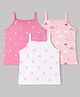Babyhug 100% Cotton Single Jersey Knit Sleeveless Slips With Polka Dot, Cloud & Floral Print Pack of 3 - Pink, Light Pink & White
