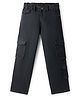 Primo Gino Woven Full Length Solid Jeans with Cargo Pockets - Black