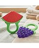 Ortis Silicone Teether For Baby - Red & Blue