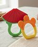 Ortis Silicone Teether For Baby - Red & Orange