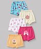 Doodle Poodle 100% Cotton Single Jersey Knit Bloomers With Floral Print Pack Of 5 - Yellow, Bright White, Pink, Blue & Cream