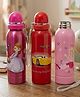 SCHOOLISH Stainless Steel Water Bottle Anime Character Printed With Strap for School Kids - PACK OF 1 750 ml- COLOR MAY VARY