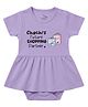 Zeezeezoo 100% Cotton Knit Half Sleeves Chachis Future Shopping Partner Text Printed Frock Style Onesie - Lavender