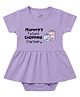 Zeezeezoo 100% Cotton Knit Half Sleeves Mummys Future Shopping Partner Text Printed Frock Style Onesie - Lavender