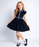 Cherry Crumble By Nitt Hyman Woven Half Sleeves Solid Dress - Navy Blue