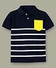 Cherry Crumble By Nitt Hyman Cotton Blend Knit Half Sleeves Striped Polo Tee - Multi Colour