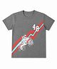 HRIT Cotton Knit Half Sleeves Bike Printed Tee - Grey