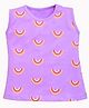 HRIT Cotton Knit Sleeveless Rainbows Printed Top - Purple