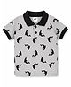 HRIT Cotton Knit Half Sleeves Dolphin Printed Polo Tee - Grey