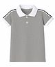 HRIT Cotton Knit Half Sleeves Side Stripe Detailed Polo Tee - Grey