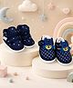 Chiu Pack Of 2 Rabbit Applique Detailed Star Printed Velcro Closure Shoes - Blue