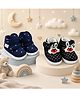 Chiu Pack Of 2 Rabbit Applique Detailed Star Printed Velcro Closure Shoes - Blue & Black
