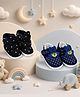 Chiu Pack Of 2 Rabbit Applique Detailed Star Printed Velcro Closure Shoes - Blue & Black