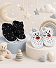 Chiu Pack Of 2 Rabbit Applique Detailed Star Printed Velcro Closure Shoes - Black & White