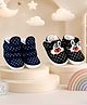 Chiu Pack Of 2 Rabbit Applique Detailed Star Printed Velcro Closure Shoes - Blue & Black