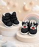 Chiu Pack Of 2 Rabbit Applique Detailed Star Printed Velcro Closure Shoes - Black