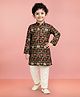 Vastramay Rayon Woven Full Sleeves Animal Printed Kurta & Pyjama Set - Multi Colour
