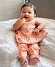 Vastramay Silk Woven Sleeveless  Pearl Embellished Lace Detailed Kurti & Pant Set - Pink