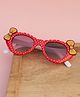 DukieKooky Polka Dots & Bow Designed UV Protected Cat Eye Sunglasses - Red