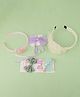 DukieKooky Bow Applique & Glitter Detailed Hair Accessories Set - Cream & Pink
