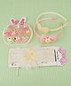 DukieKooky Bow & Sweets Applique Detailed Hair Accessories Set - Pink & Cream