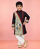 Vastramay Cotton Woven Full Sleeves Madhubani Printed Kurta & Pyjama Set - Black