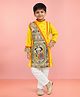 Vastramay Cotton Woven Full Sleeves Madhubani Printed Kurta & Pyjama Set - Yellow