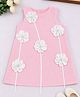 NAVKIYA G Neoprene Woven Sleeveless Floral & Bow Applique Detailed Dress - Pink
