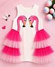 NAVKIYA G Neoprene Woven Sleeveless Flamingo Printed Dress - Off White