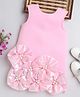 NAVKIYA G Neoprene Woven Sleeveless Floral Applique Detailed Pearl Embellished Dress - Pink