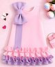 NAVKIYA G Neoprene Woven Sleeveless Bow Applique Frill Detailed Dress - Multi Colour