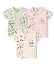CUCUMBER Sinker Knit Half Sleeves Animals Printed Jhablas Pack of 3 - Pista Pink & Cream