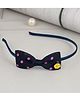 Little Palz Polka Dot Printed Bow Applique Detailed Hair Band - Navy Blue