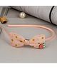 Little Palz Polka Dot Printed Bow Applique Detailed Hair Band - Peach