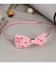 Little Palz Polka Dot Printed Bow Applique Detailed Hair Band - Light Pink