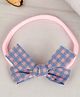 Little Palz Checked Bow Applique Detailed Rubber Band - Blue