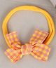 Little Palz Checked Bow Applique Detailed Rubber Band  - Yellow
