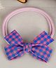 Little Palz Checked Bow Applique Detailed Rubber Band - Dark Blue