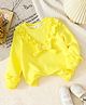 Mark & Mia Full Sleeves Winter T-Shirt with Frill Detailing & Bow Applique - Yellow