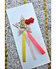 FOLLOW THE NEEDLE Glitter & 4 Numerical Applique Detailed Star Designed Brooch - Pink