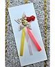 FOLLOW THE NEEDLE Glitter & 6 Numerical Applique Detailed Star Designed Brooch - Pink