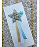 FOLLOW THE NEEDLE Glitter & 5 Numerical Applique Detailed Star Designed Brooch - Blue