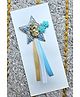 FOLLOW THE NEEDLE Glitter & 6 Numerical Applique Detailed Star Designed Brooch - Blue