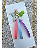 FOLLOW THE NEEDLE Glitter & 5 Numerical Applique Detailed Star Designed Brooch - Purple