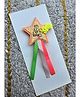 FOLLOW THE NEEDLE Glitter & 4 Numerical Applique Detailed Star Designed Brooch - Peach