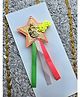 FOLLOW THE NEEDLE Glitter & 6 Numerical Applique Detailed Star Designed Brooch - Peach