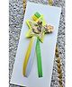 FOLLOW THE NEEDLE Glitter & 3  Numerical Applique Detailed Star Designed Brooch - Lemon