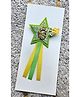 FOLLOW THE NEEDLE Glitter & 6 Numerical Applique Detailed Star Designed Brooch - Green
